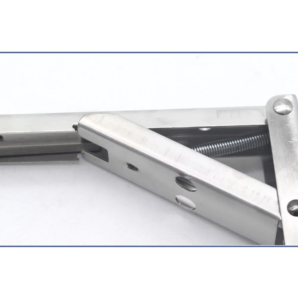 2Pcs Stainless Steel Wall Shelf Bracket Foldable Triangle Support Bracket Spring Loaded for Bookshelf Commodity Display Bench