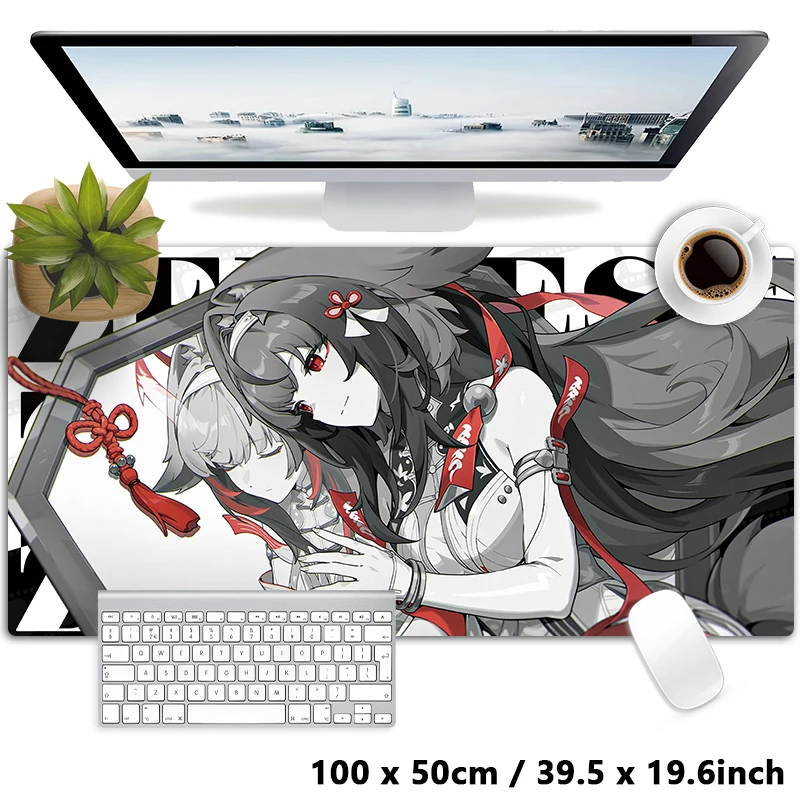 Black Zenless Zone Zero Mouse Pad ZZZ Game Character Hoshimi Miyabi Sunna Aria Mousepad XXL Keyboard Office Table Desk Mat