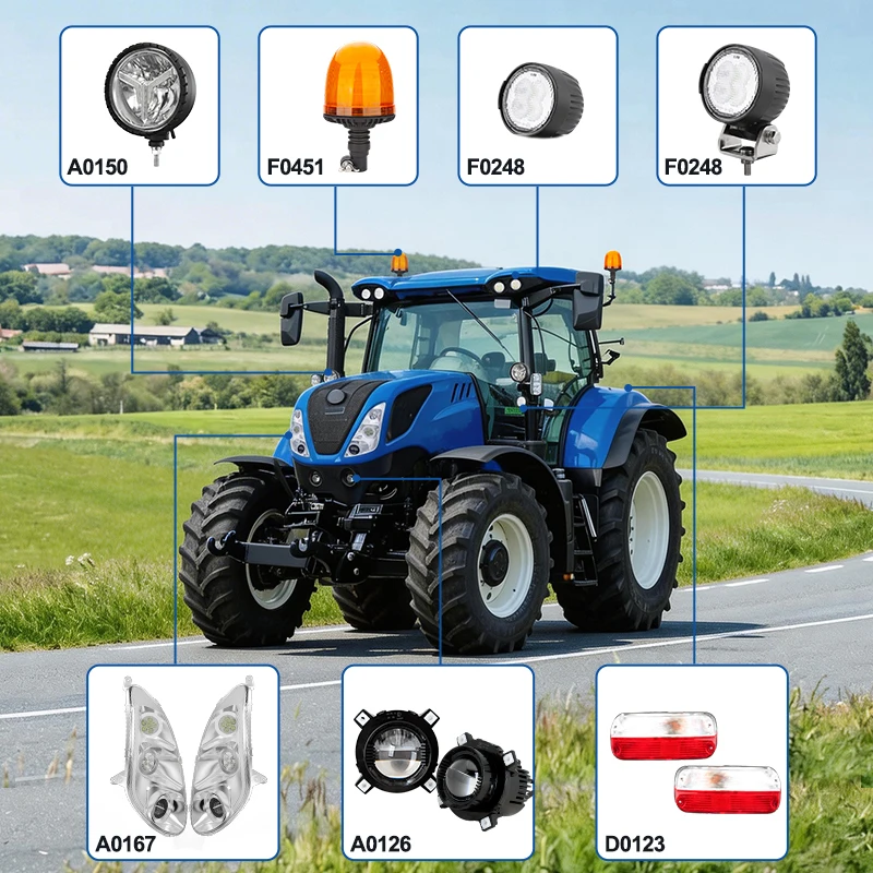 Multifunctional Far and Near Light LED Headlights Suitable for New Holland T7 Auto Command Series LED Tractor Headlights