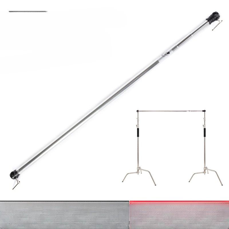 Photography background frame crossbar, silver crossbar, telescopic bar, 3 meters adjustable, free telescopic