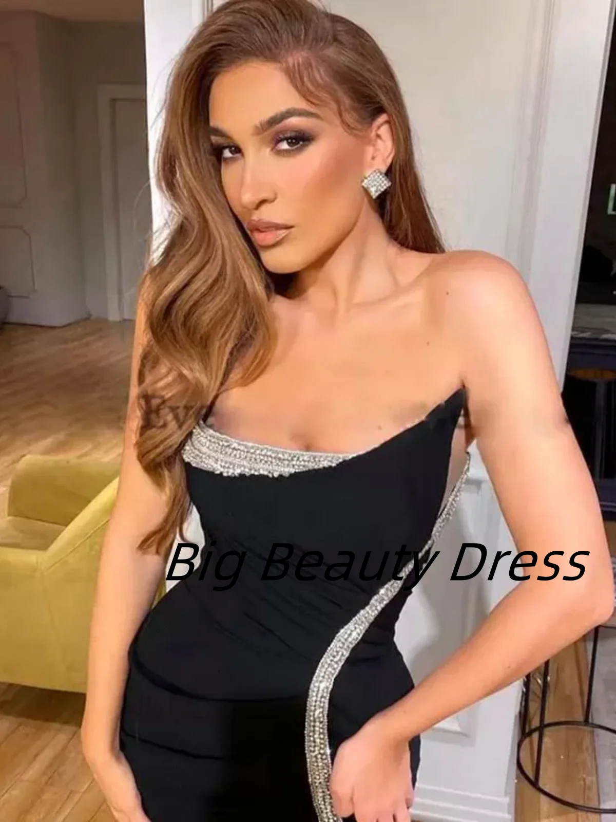 Customized Elegant Quinceanera Sleeveless Sexy Black Mermaid Slit Silver Sequins Prom Dress Gowns vestidos de 15 quinceañera