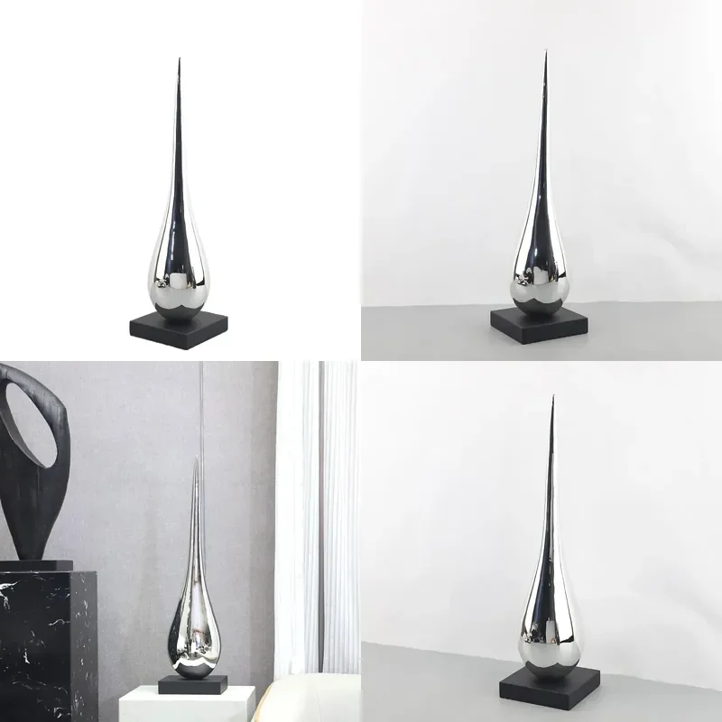 Modern Minimalist Abstract Resin Water Drop Art Ornament for TV Cabinet Hall Hotel Model Room Soft Home Decoration