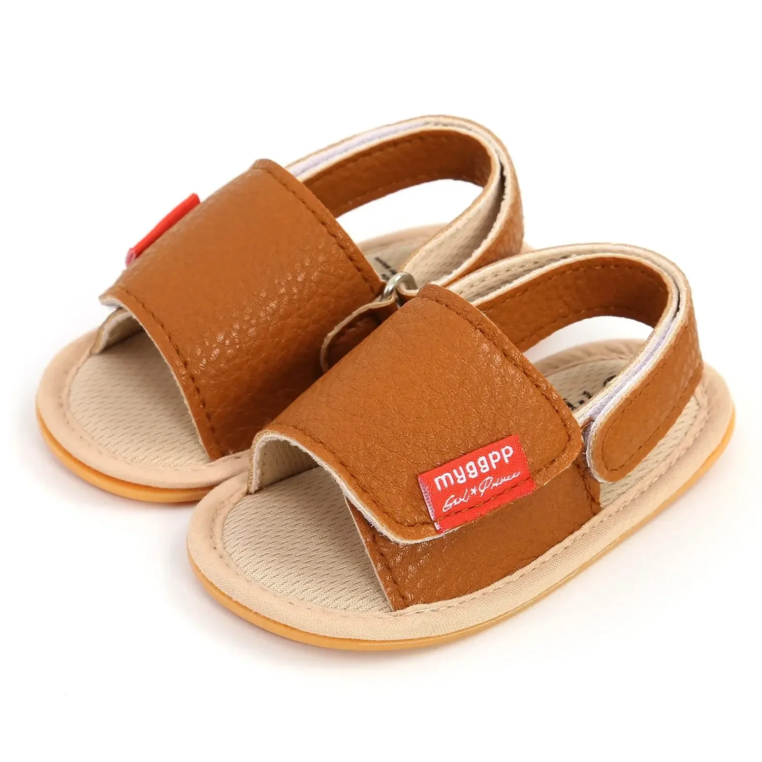 Meckior Baby Retro Sandalen Pu Lederen Pasgeboren Baby Jongen Meisje Schoenen Antislip Rubberen Zool Eerste Wandelaar Zomer Peuter Sandalen