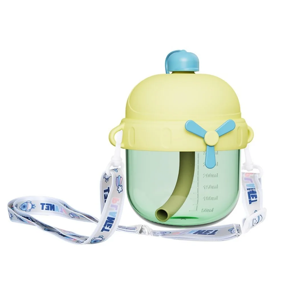 

300ml Baby Feeding Bottle with Scale and Straw Drop Resistant Baby Drinking Cup Creative Cute Toddler Milk Cup Outdoor