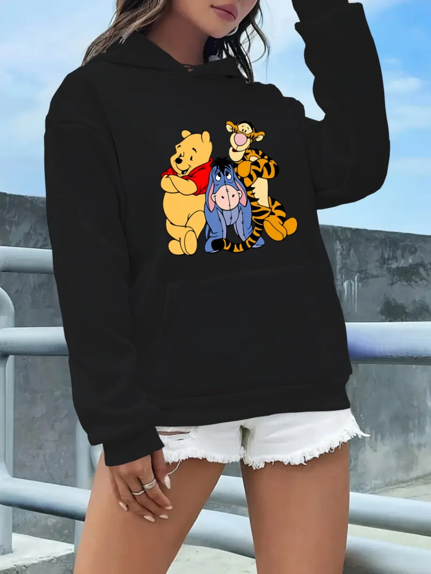 

Women's Disney Winnie The Pooh Hoodies Fashion Oversized Unisex Hoodies Sweatshirts Autumn and Winter Fleece Casual Versatile