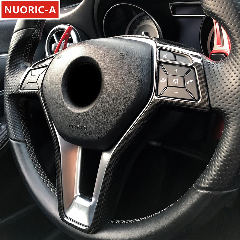 

Carbon Fiber Color Car Steering Wheel Panel Frame Trim For Mercedes Benz For Mercedes Benz A W176 B W246 CLA C117 GLA X156 W204