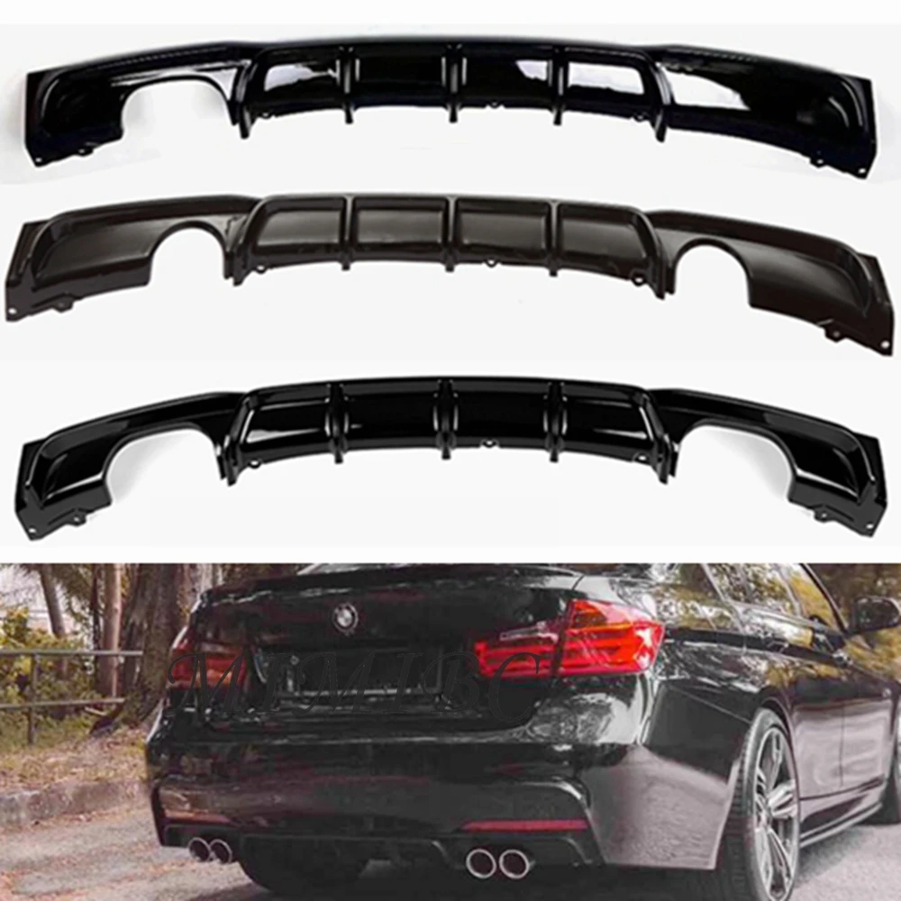 

FOR BMW 3 Series F30 F31 F35 M Sport 2013 - 2019 Glossy Black Body Kit Car Accessories Rear Bumper Exhaust Diffuser Lip Spoiler