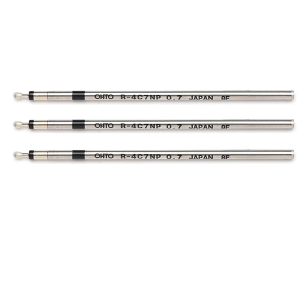 

3pcs Ohto 0.5mm 0.7mm Ballpoint Pen Refill, Oil-Based, R-4C7NP R-4C5NP Black Blue Red for Minimo Mini Pen