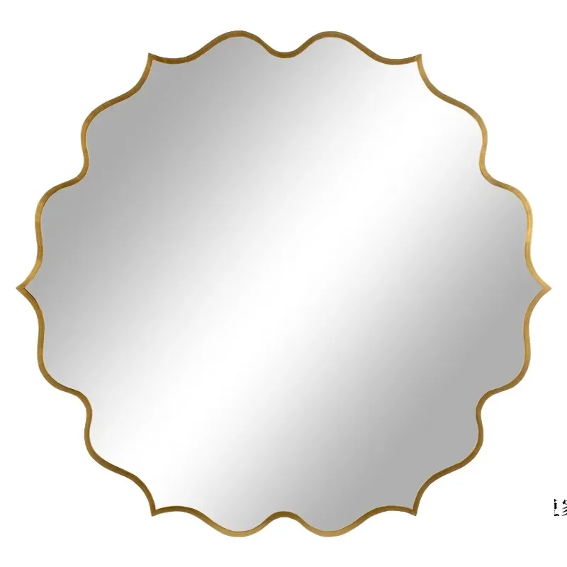 

French bathroom mirror retro wall hanging special-shaped home bathroom anti-fog smart mirror bedroom vanity makeup mirror