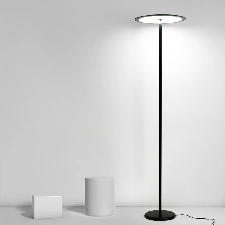 LED Floor Light Modern Nordic Creative Living Room Floor Lamp Simple Bedroom Bedside Rotatable Black / White Standing Lighting