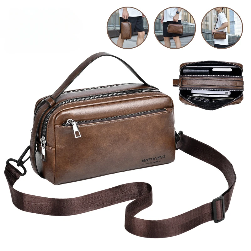 

Men's Fashionable and High-end Crossbody Bag Casual Waterproof Shoulder Bag Large Capacity Multifunctional Versatile Handbag