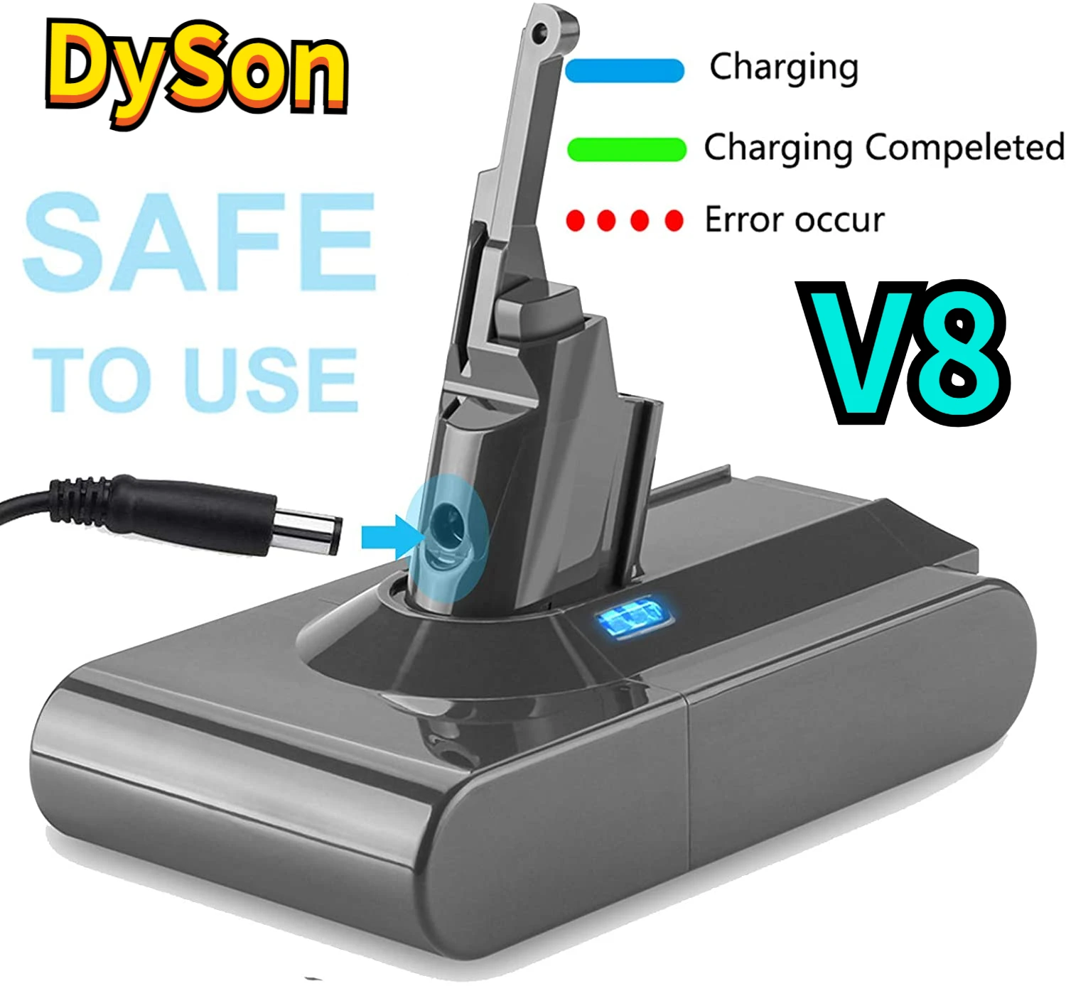 

Dyson Upgrades New V8 Absolute/Fluffy/Animal Lithium Ion Vacuum Cleaner Charger V8 38000mAh 21.6V Battery