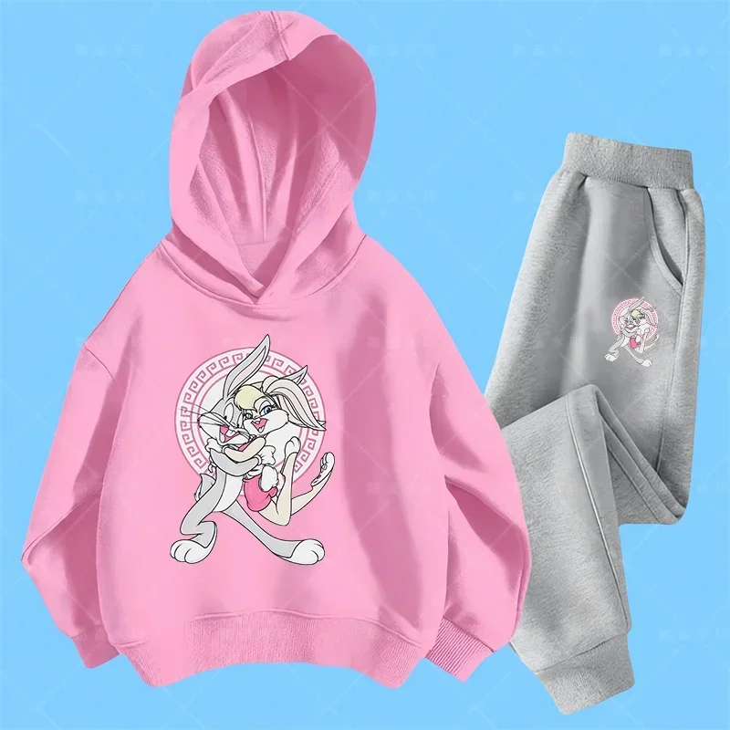 Bugs Bunny Spring Autumn Children Clothing Suit Baby Boys Girls Clothes Kids Sport Hoodies Pants 2Pcs Sets Toddler Tracksuits