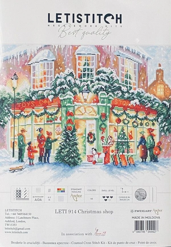 100% Egypt Cotton Threads  Genuine Product Egypt Cross Stitch Kits Suite Riolis 1510 Christmas Shop 49-42