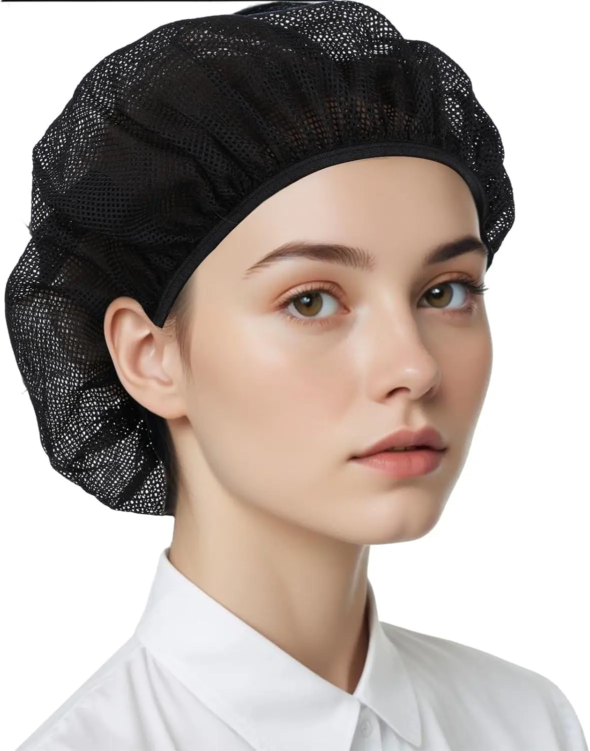 

6 Pack Chef Hat Unisex Elastic Kitchen Cooking Cap with Hair Net Mesh, Adjustable