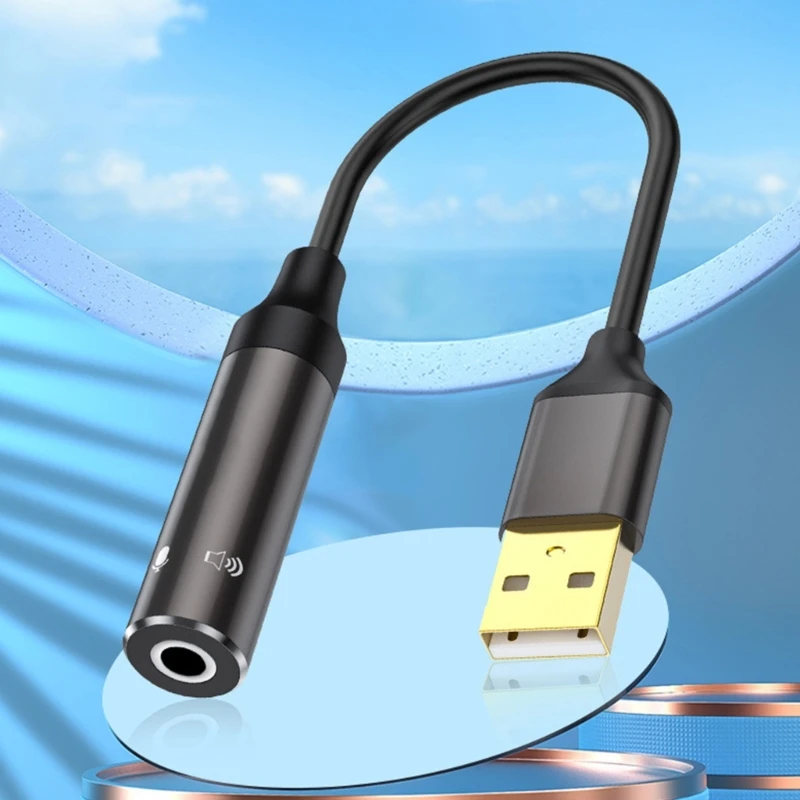 

USB External Auditory Converter With 3.5mm Port Converter For Multiple Device D46B