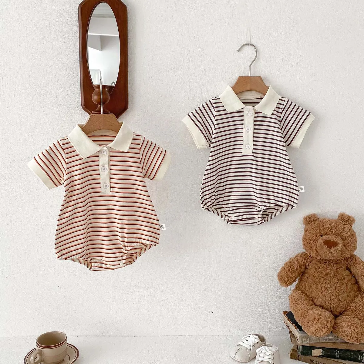 MILANCEL Baby Boys Summer Clothes Striped One Piece Bebe Bodysuit 0-2Y Infant Clothing