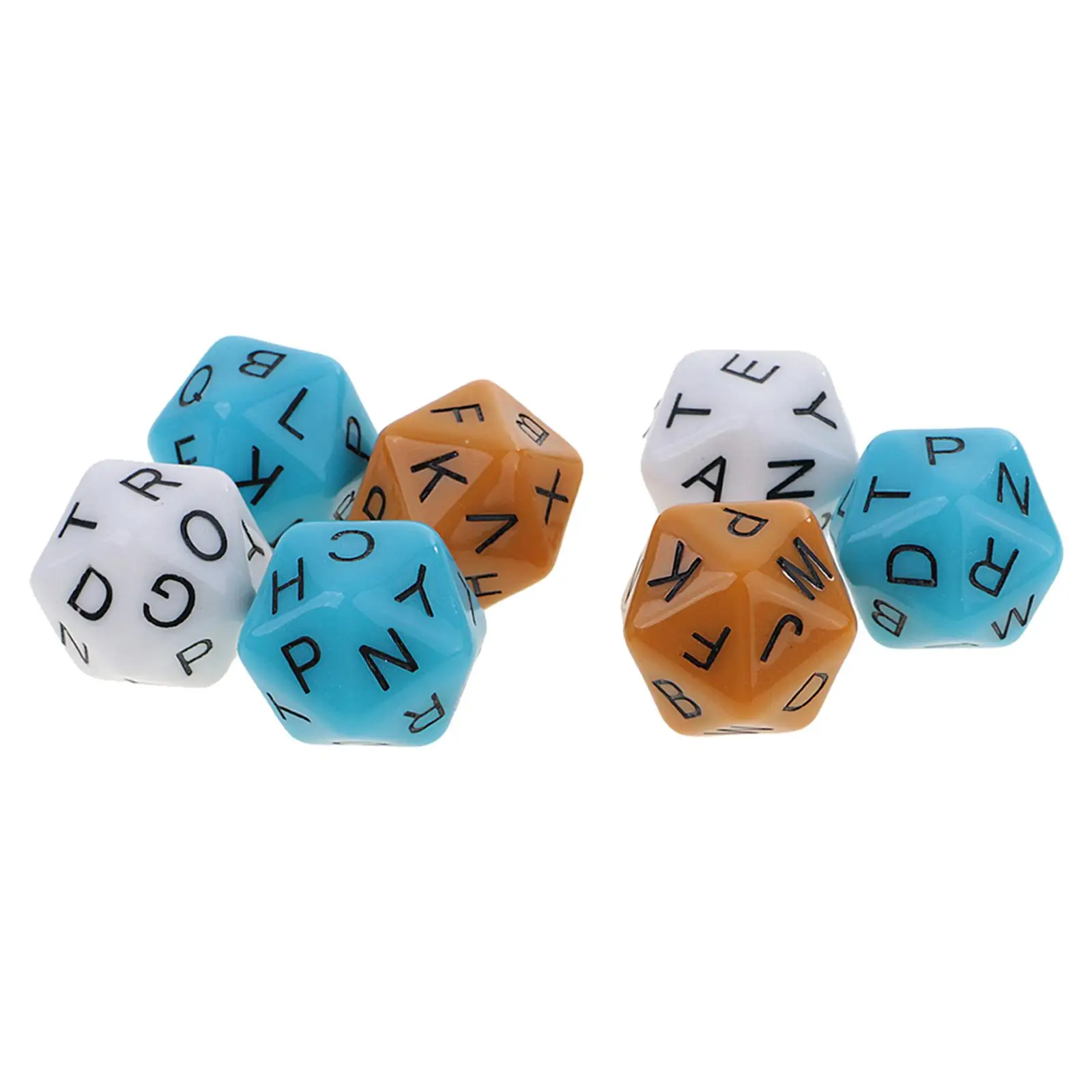 Party Playing Dice Colorful 20 Sided Polyhedral Plastic English Letters Dice for Family Game Night