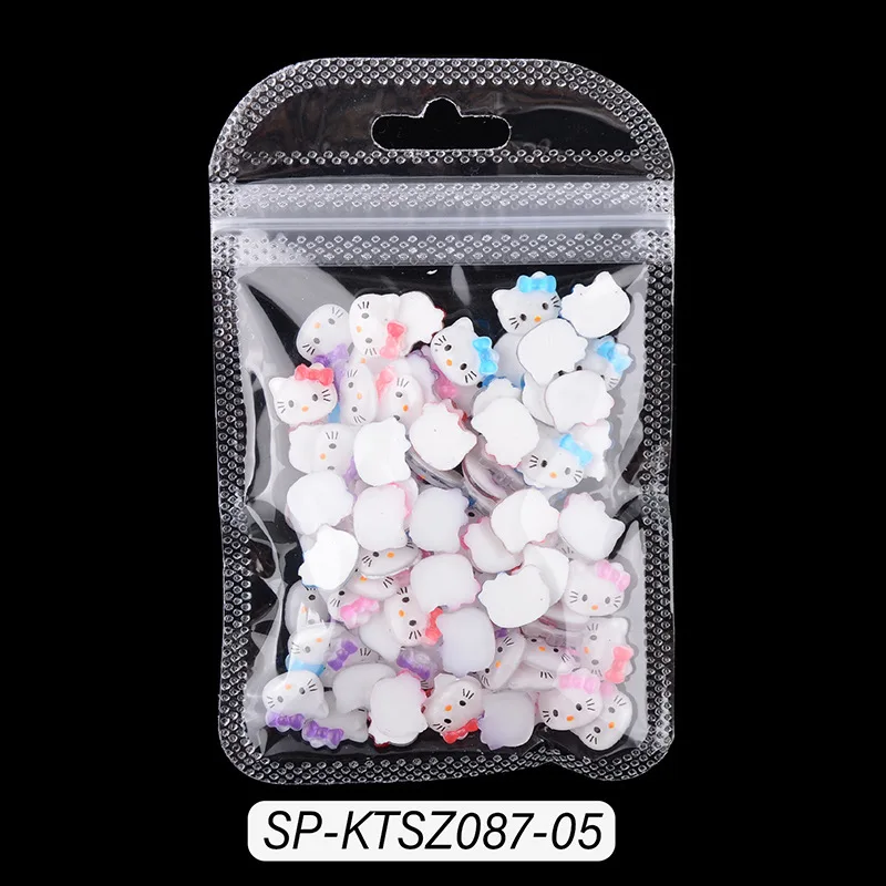 100 szt. Diy Charms do paznokci Hello Kitty Design stylizacja paznokci Mini cyrkonie płaskie kamienie do Manicure