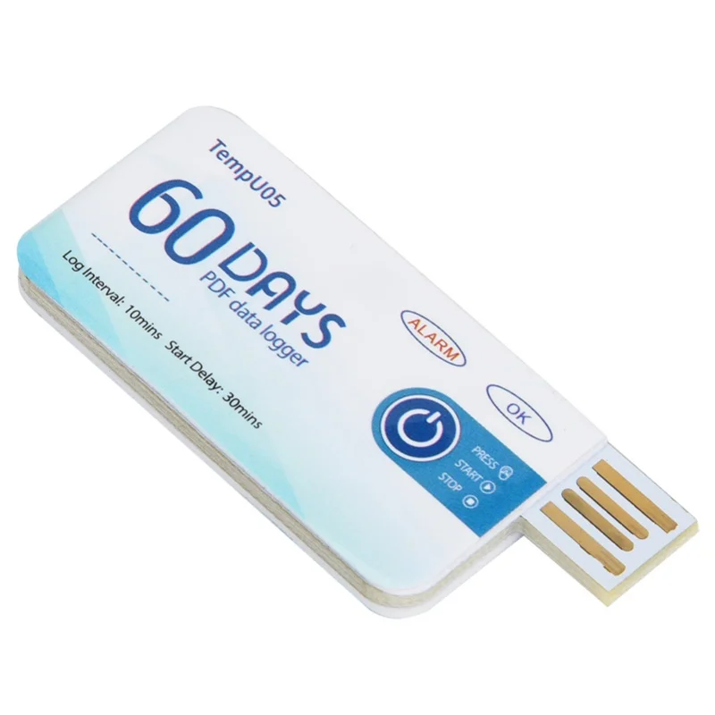 TempU05 Single Use Temperature Data Logger Disposable USB Temperature Recorder PDF Report