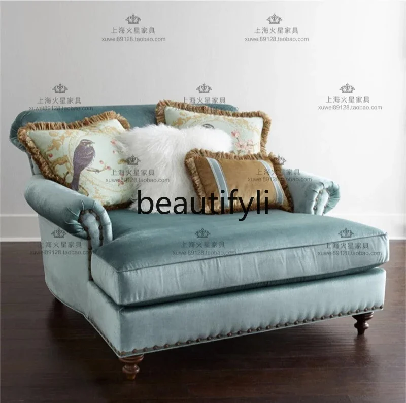 

A48 American country fabric single sofa chair chaise longue chaise longue chaise longue beauty couch