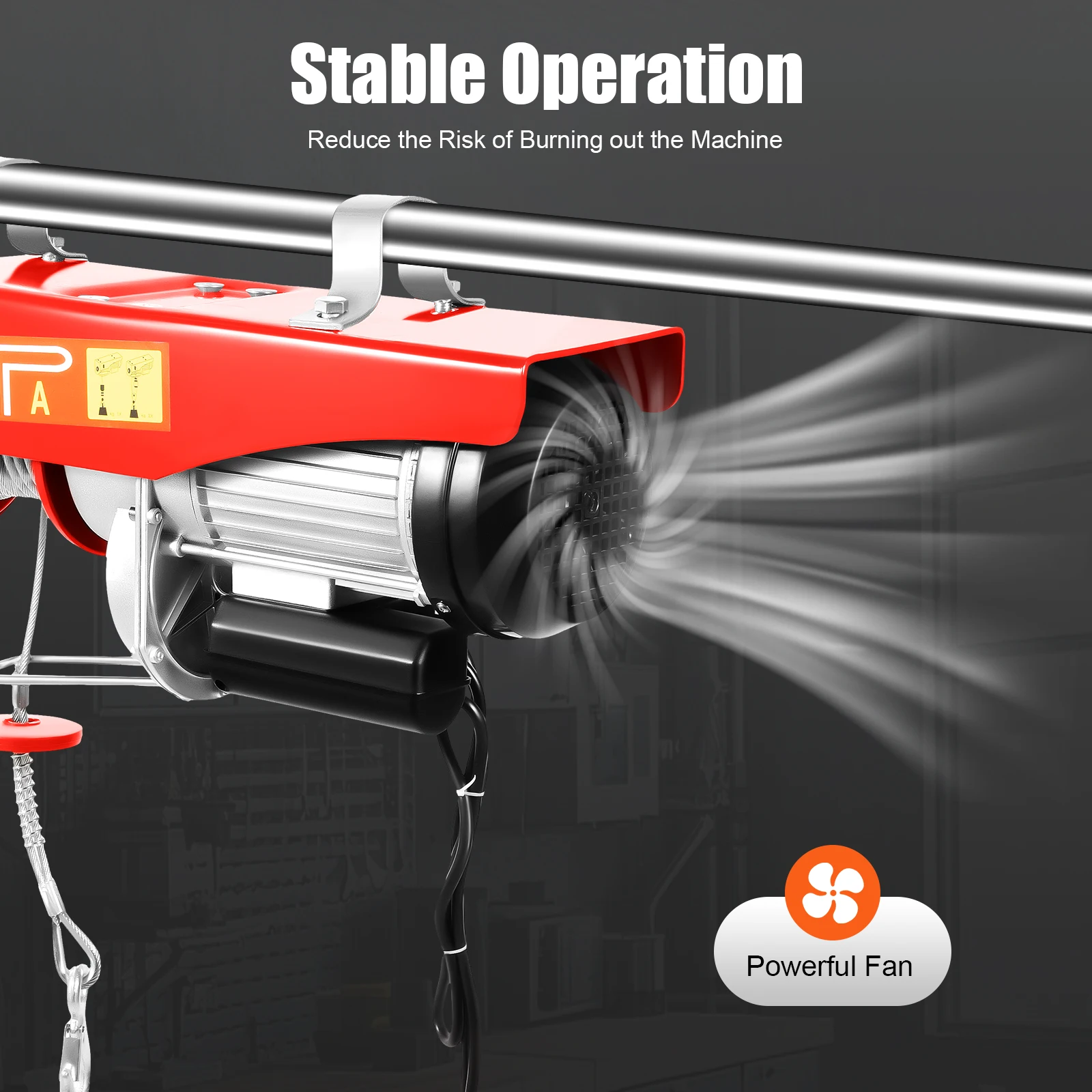 2204Lbs رفع رافعة كهربائية واحدة مزدوجة متعددة أوضاع التشغيل 3.28ft السلكية التحكم عن بعد لمصنع مستودع المرآب