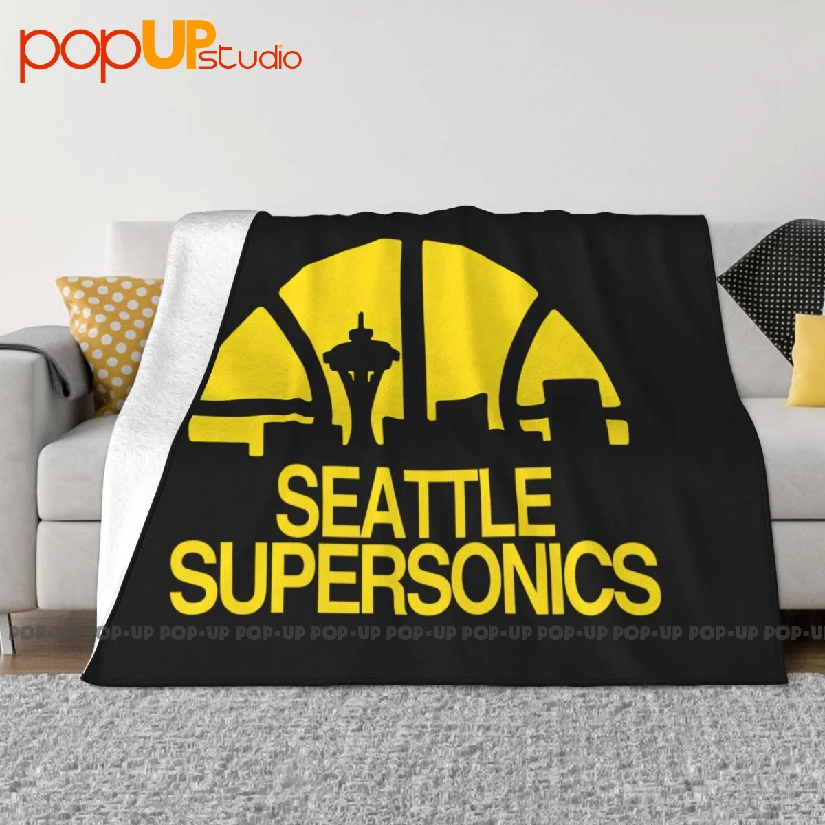 Seattle Supersonics Basketball Club Sport Blanket Thick Four Seasons Camping Blanket