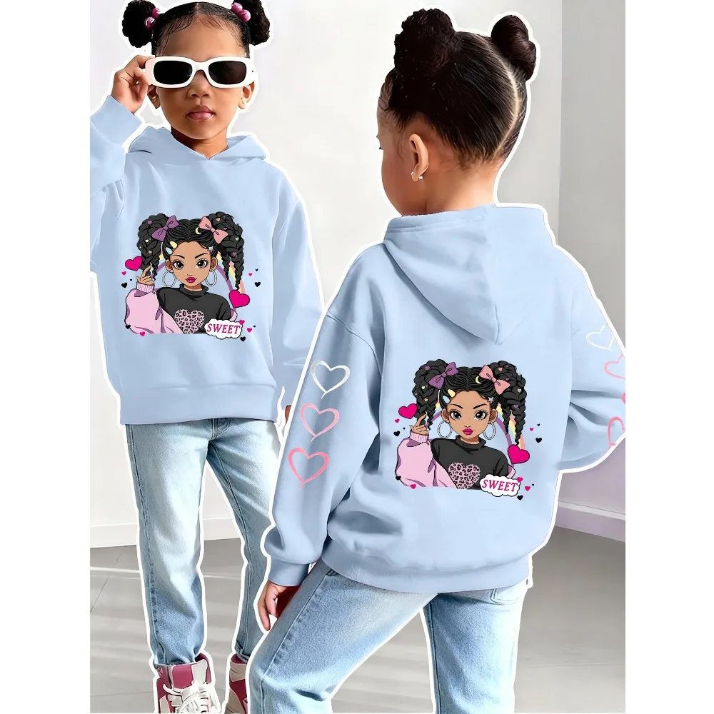 A Vibrant Voyage with Leopard Heart Hoodie Sports Pullover Long-Sleeved Casual Outdoor Top for Girls Perfect Gift Option