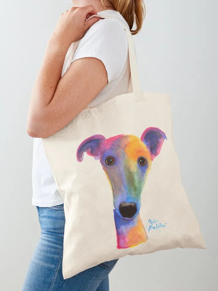 

WHIPPET / GREYHOUND PRiNT 'PANSY' By Shirley MacArthur Tote Bag Gift bags canvas shopping bag shopper bag woman
