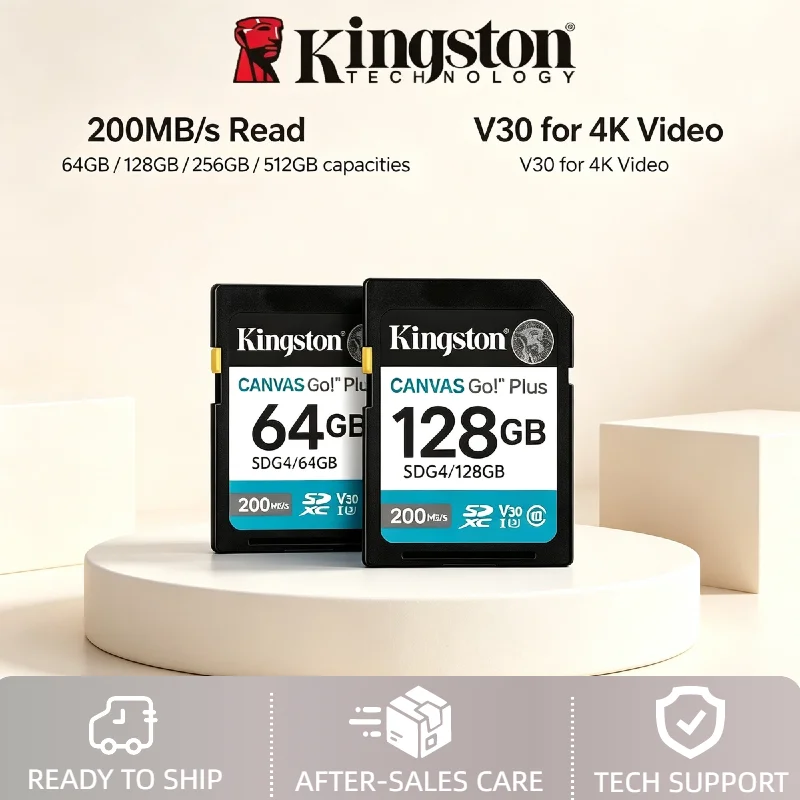 Kingston A2 V30 64GB 128GB 256GB 512GB 1TB SDXC 200MB/s Original Memory Card for 4K Video Camera Pro Storage