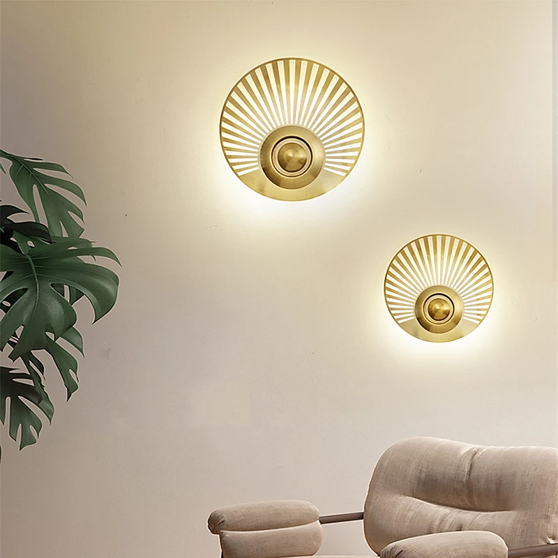 

Nordic Creative Circular Wall Lamp Modern Metal LED Wall Light Living Room Dining Room Bedroom Personalized Decora Wall Sconce
