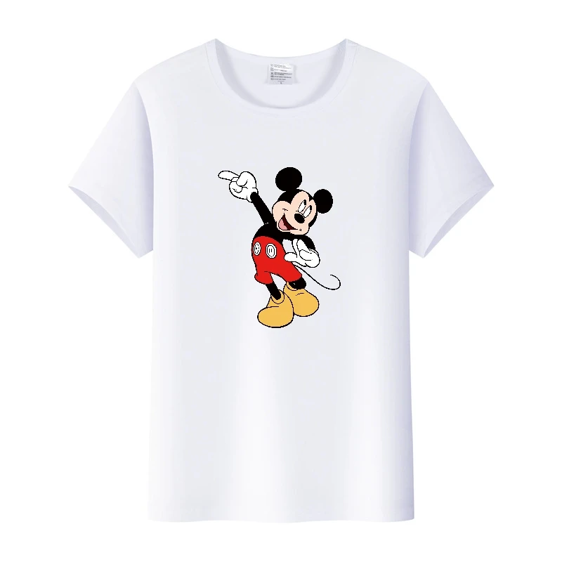 

Funny Disney Cartoon Men Tshirt Top Summer Blouses Women Short Sleeve t-shirt White Tee Ladies Mickey Mouse Graphic Clothes Gift