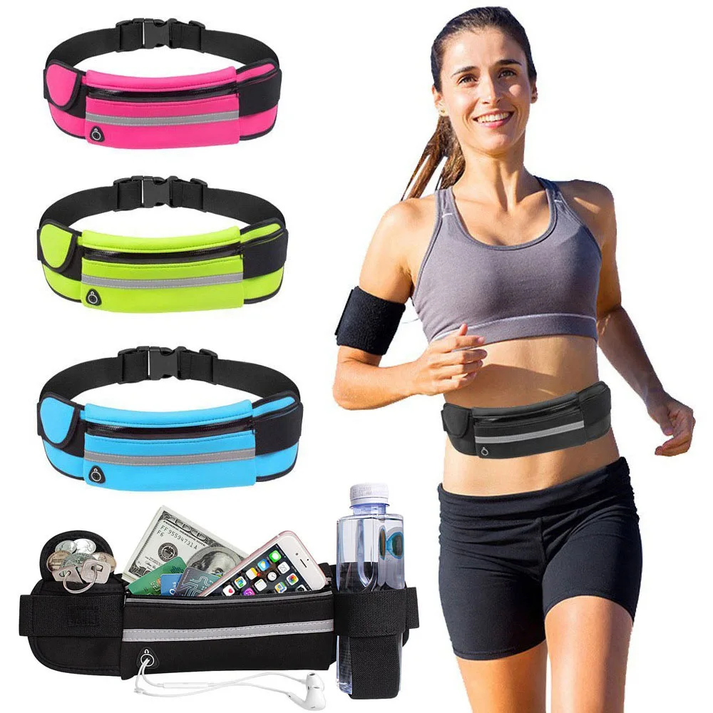 Outdoor Sports Running Waist Bag Waterproof and Shockproof Fit Mobile Phone Bag Fitness Cycling Belt Can Hold A Water Bottle