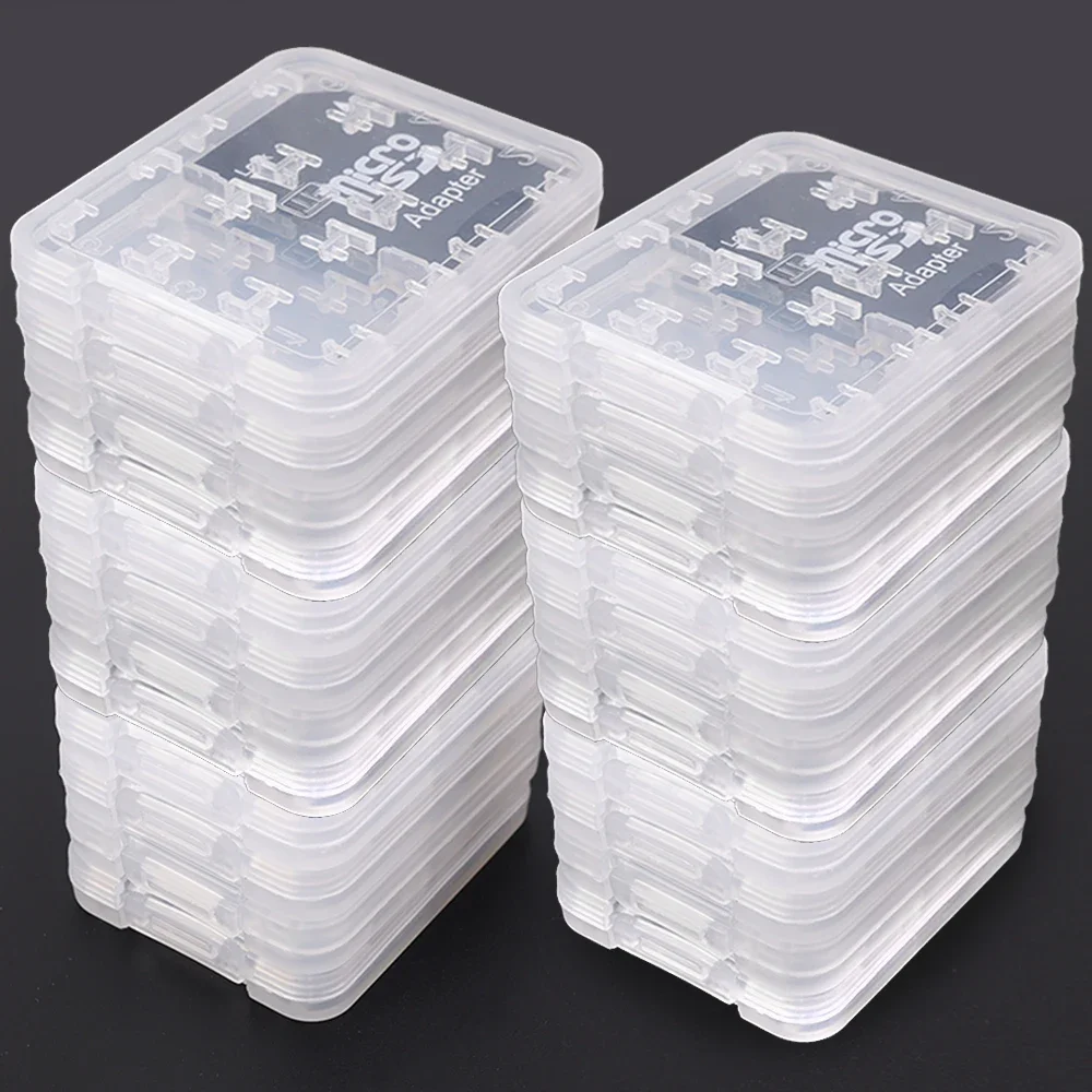 20/10/1pcs 8 in 1 Plastic Transparent Mini Memory Card Storage Case Box Bag for SD SDHC TF MS Sim Cards Holder Protectors