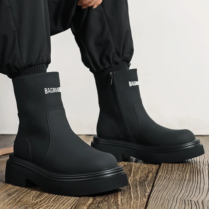 

Winter New Men Business Chelsea Boots Black Men Casual Comfortable Thick-soled Anti-slip Fashion Brand Boots Outdoor Work Boots