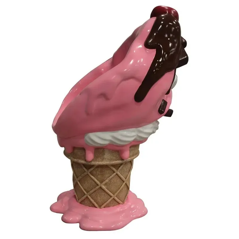 Outdoor Folk Art Style Resin Fiberglass Ice Cream Sculpture Seat for Home Decoration or Ice Cream Shop Furniture