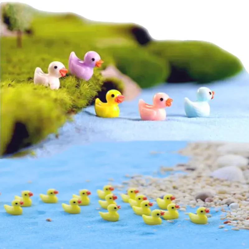 12pcs Ducklings Miniature Figurine Ornaments Micro Landscape Small Ornaments Ecological Bottle Props Garden Easter Decor