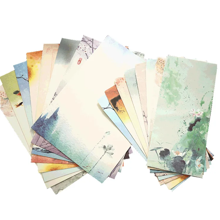 16sheets/pack Chinese Style Vintage Letter Pad Flower Landscape Paper for Writing Paper