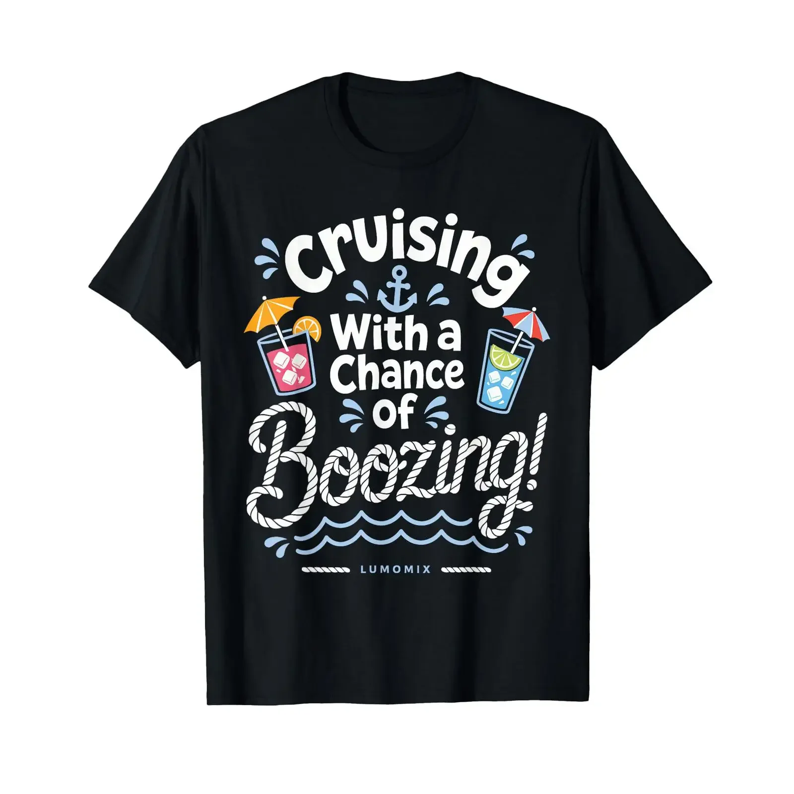 Funny Cruise Drinking T Shirt Cruising with Chance of Boozing vintage Washed Soft Versatile fashion graphic Comfortable