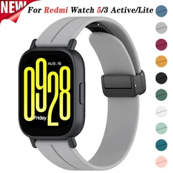Magnetic Silicone Strap for Xiaomi Redmi Watch 5 Active 5 Lite Sport 22mm Band for Redmi Watch 3 Active Lite Bracelet Accesorios