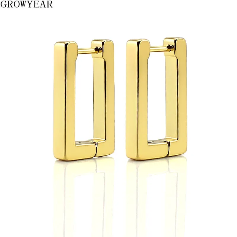 Surgical 316L Stainless Steel Heart Square Rectangular Geometric Stud Earrings For Women Men Boys and Girls Body Piercing Huggie