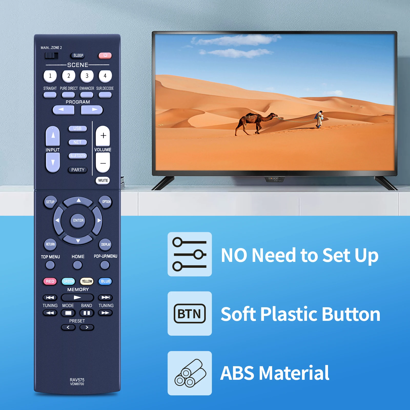 Remote Control RAV575 VDMB700 Use for YAMAHA AV Receiver Radio Player Controller Replacement