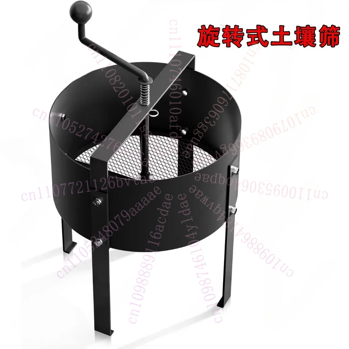Rotary Soil Sieve, Metal Compost Sifter for Garden & Potting Soil Filtering