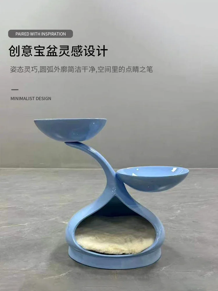 Modern minimalist cornucopia pet nest creative fiberglass cat nest sofa square floor ornament household