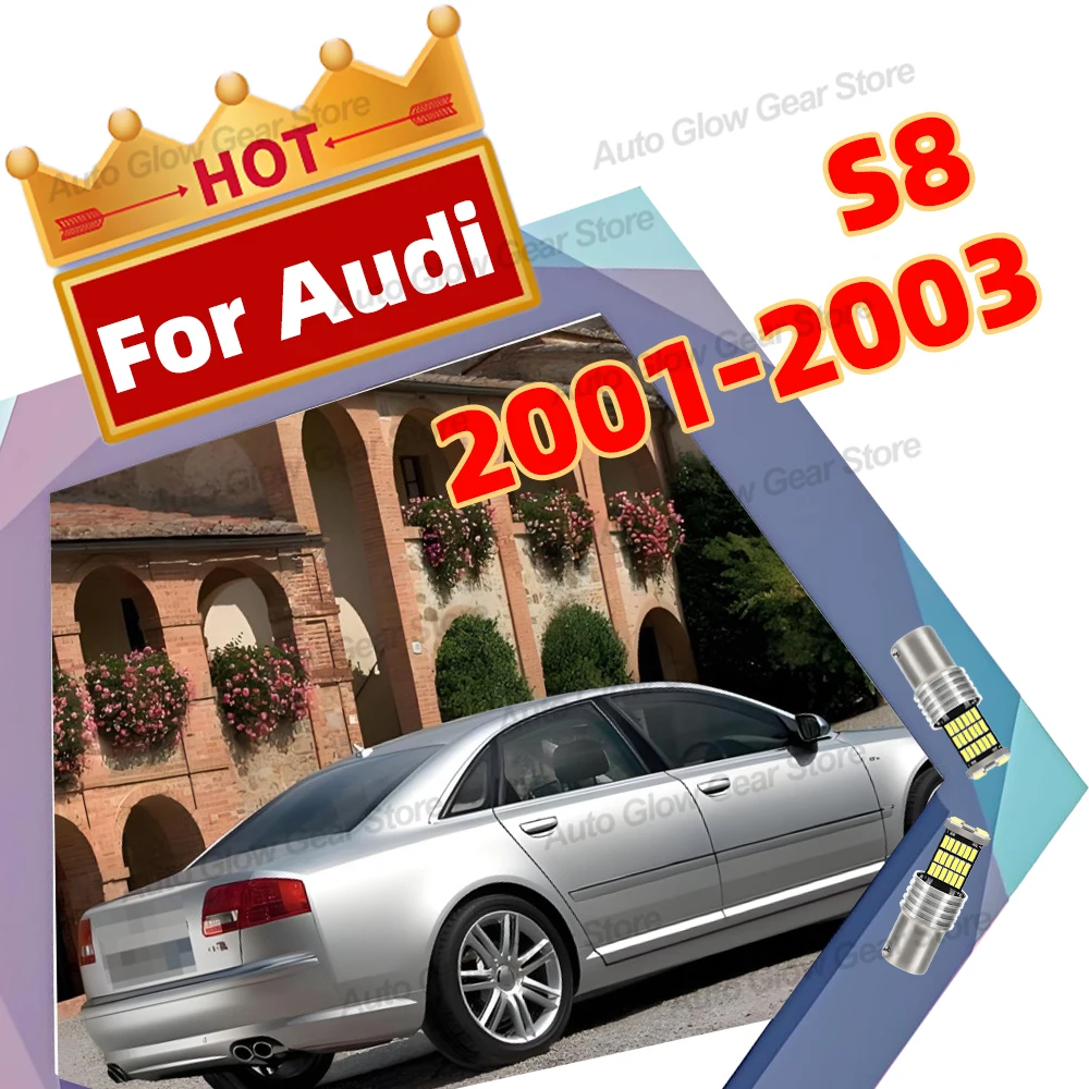 

2 шт. автомобильные светодиодные фонари заднего хода 12В, лампы заднего хода 6000K для Audi S8 2001-2003, автомобильные лампы 4014 SMD, аксессуары