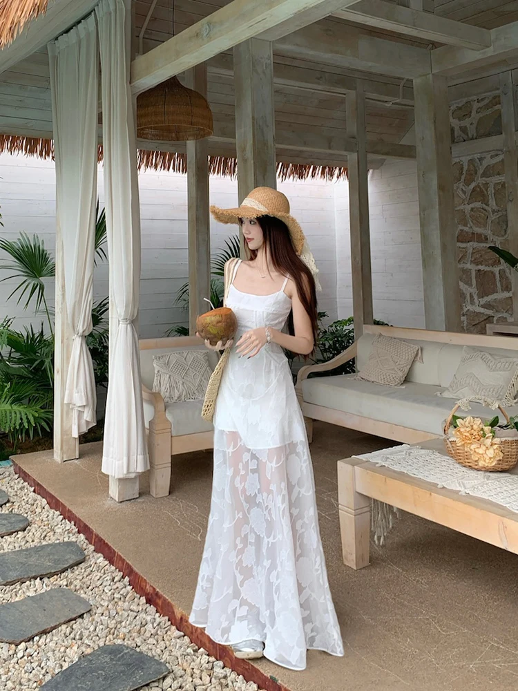 ドレス レディースドレス かわいい 夏 レーヨン スパゲッティストラップ バックレス プリーツ フレア スイング ホローアウト キュート リゾート ホリデー 通勤