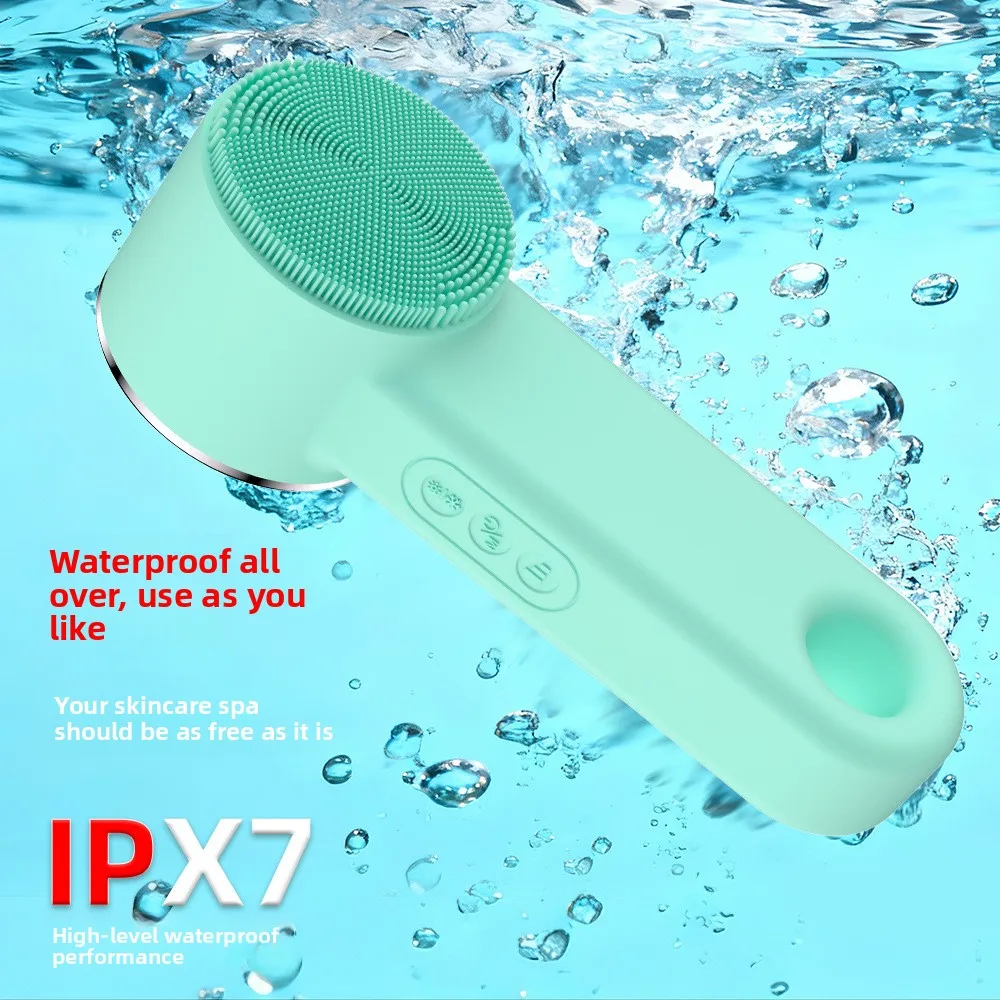 New Electric Facial Cleanser Face Wash Brush Silicone Beauty Instrument Cleansing Brush Face Wash Instrument Cleaning Artifact