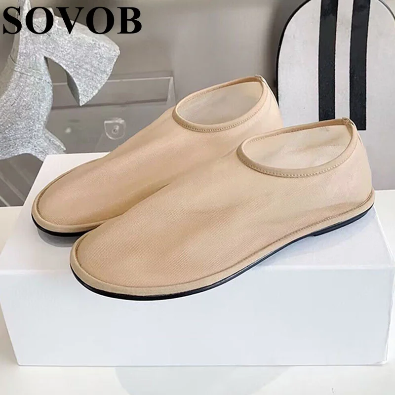 

Women Deep Mouth Loafers Spring Breathable Mesh Cloth Round Toe Leisure Flat Shoes Leisure Vacation Single Shoes Lazy Mlues