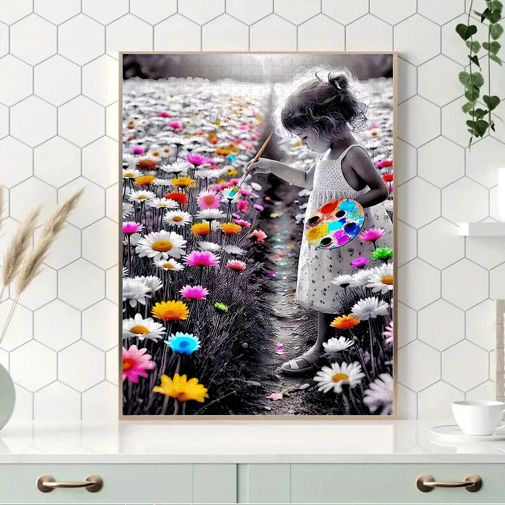 Puzzle papierowe o wymiarach 1000 elementów z realistycznym wzorem i elementami artystycznymi, idealne jako duża zabawka dla dorosłych. Służy jako G