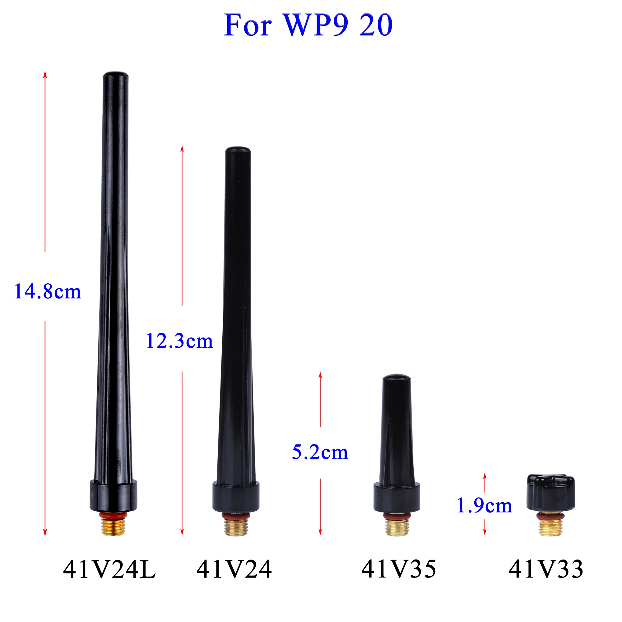 Imagem -03 - Conjunto de Maçarico de Solda 41v33 41v24 41v24l 57y04 57y03 57y02 Comprimento Extra Longo Médio Curto Tampa Traseira para Wp9 17 20 18 25 26